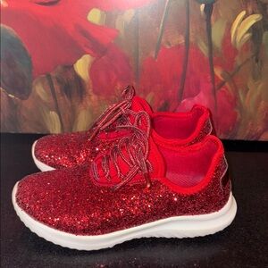 NWOT Glittery Red Kids Sneakers